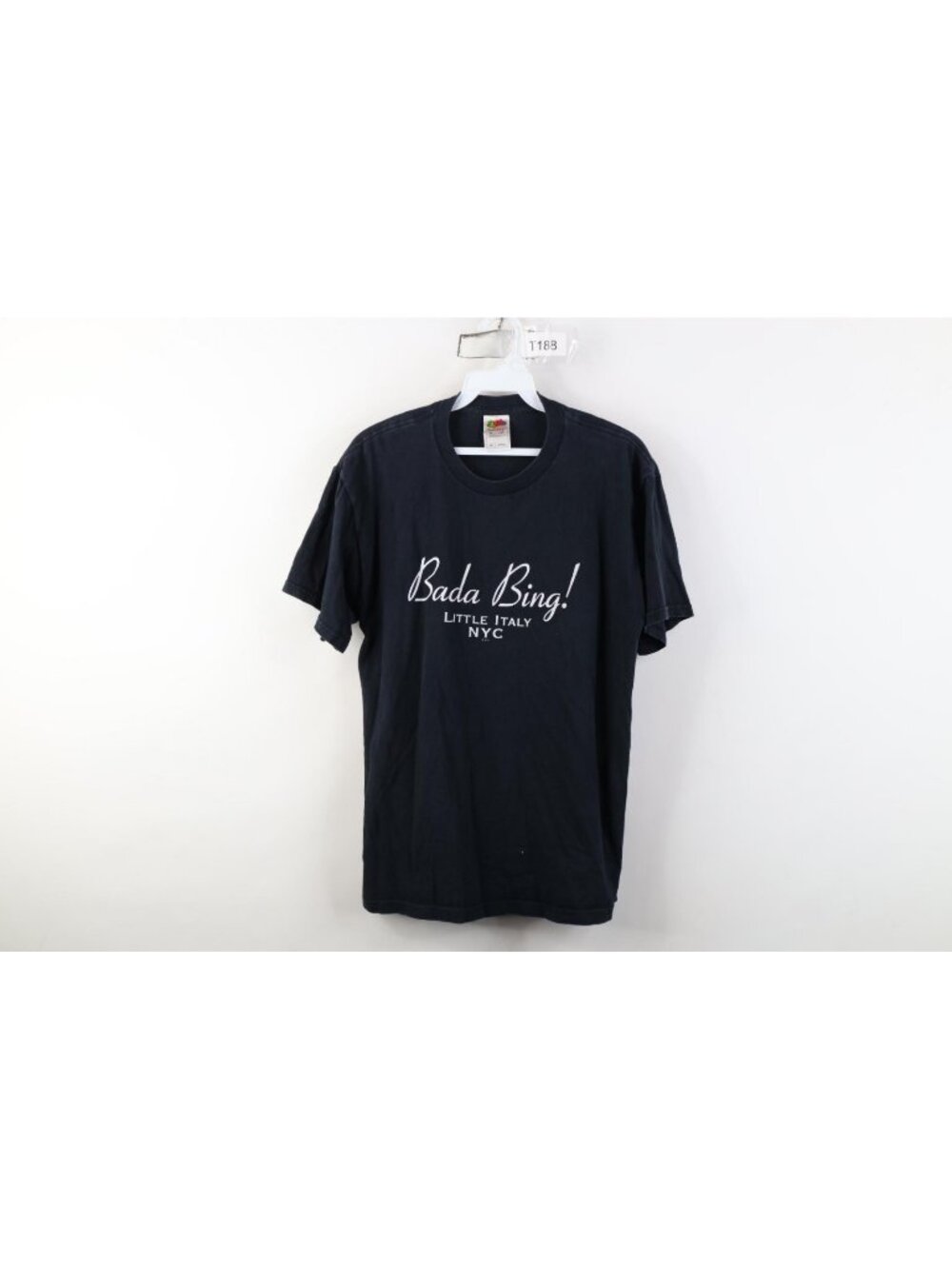 Vtg 90s Y2K Streetwear Mens Medium Bada Bing Little Italy New York City T-Shirt